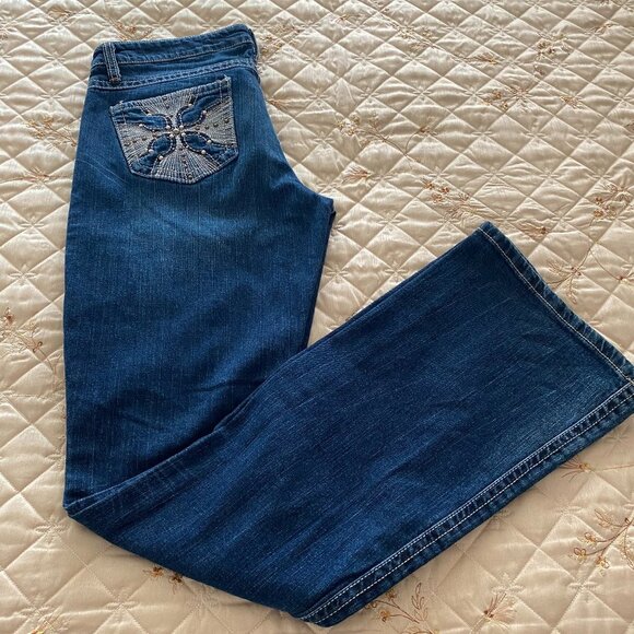 Stylish Cruel MALLORY Jeans Women’s Size 11/12 LONG Stretch Relaxed Flare Style - Picture 6 of 7